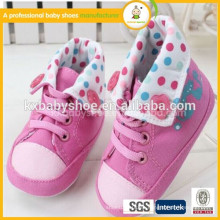 0-12 meses de los zapatos de bebé suaves de las zapatillas de deporte de las muchachas de los bebés de la lona